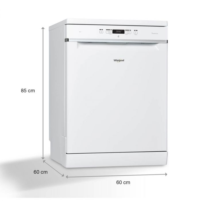 Lave-vaisselle pose-libre, 14 couverts, PowerClean Pro, dép. diff. D inox  WHIRLPOOL